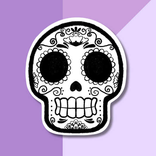 Calavera: Black & White Sugar Skull Sticker
