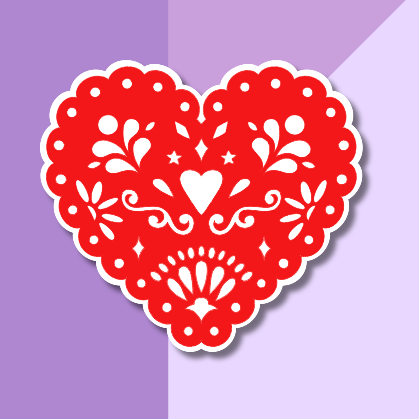 Corazon Papel Picado | Holographic Vinyl Sticker