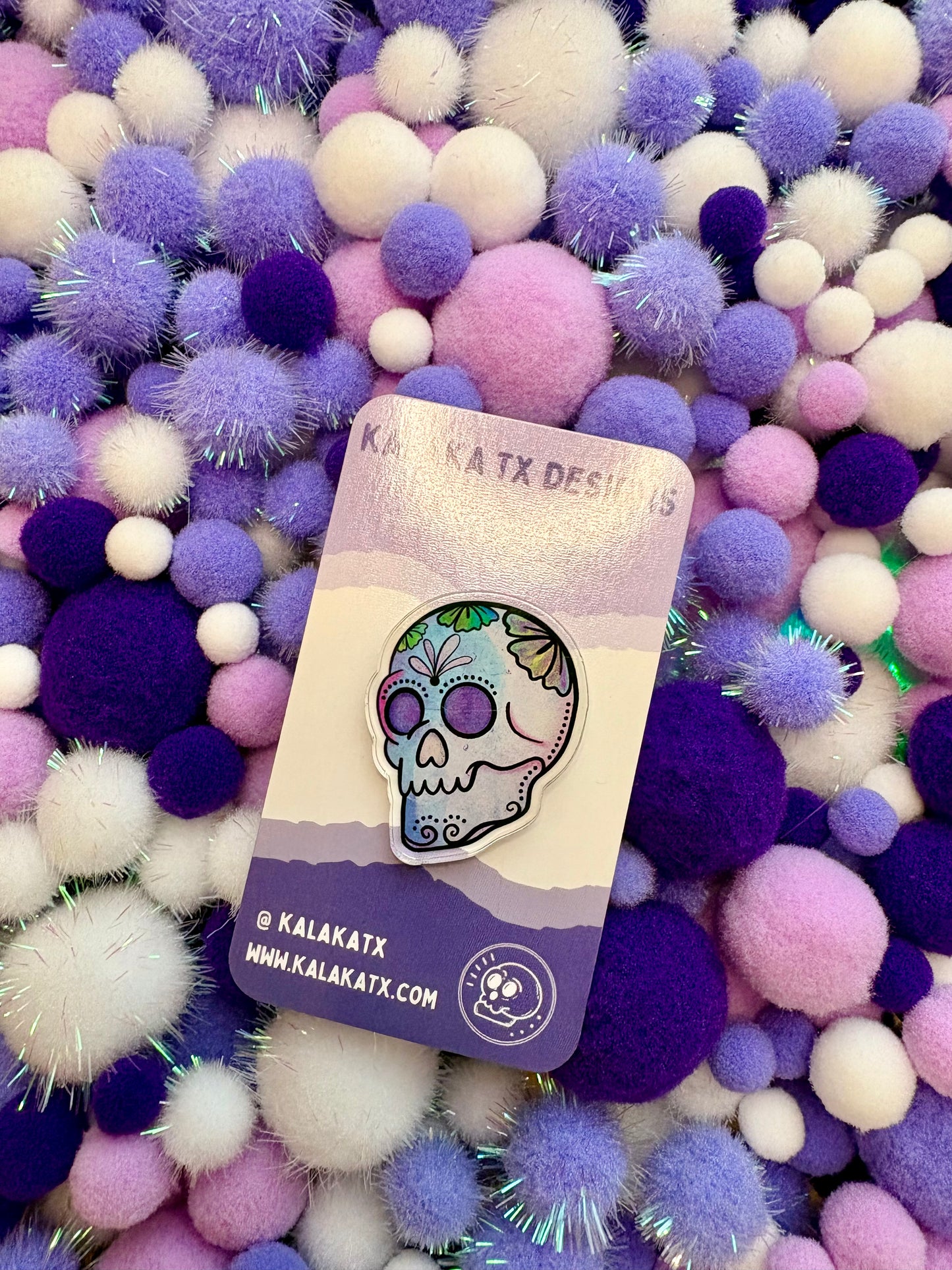 Purple Sugar Skull | Acrylic PIN