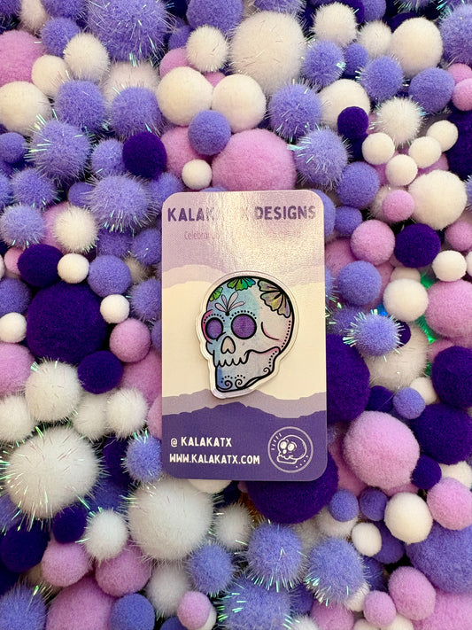 Purple Sugar Skull | Acrylic PIN