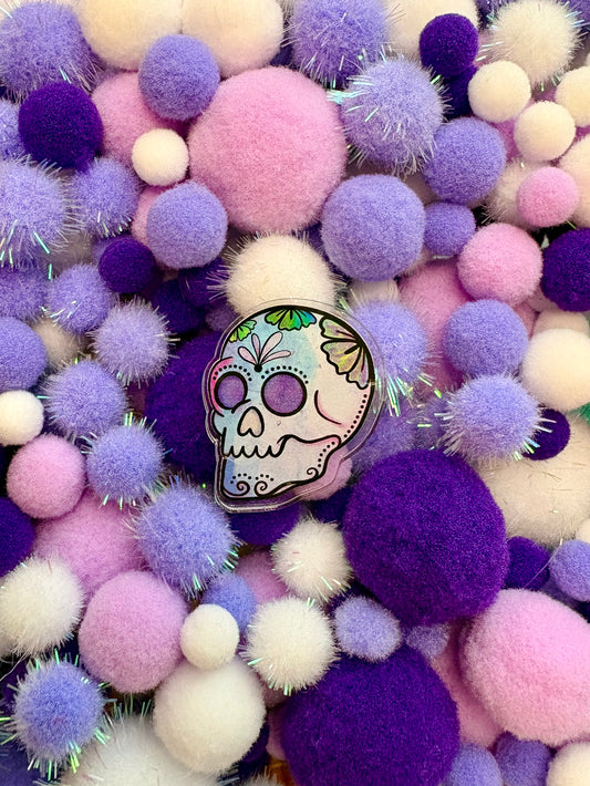 Purple Sugar Skull | Acrylic PIN