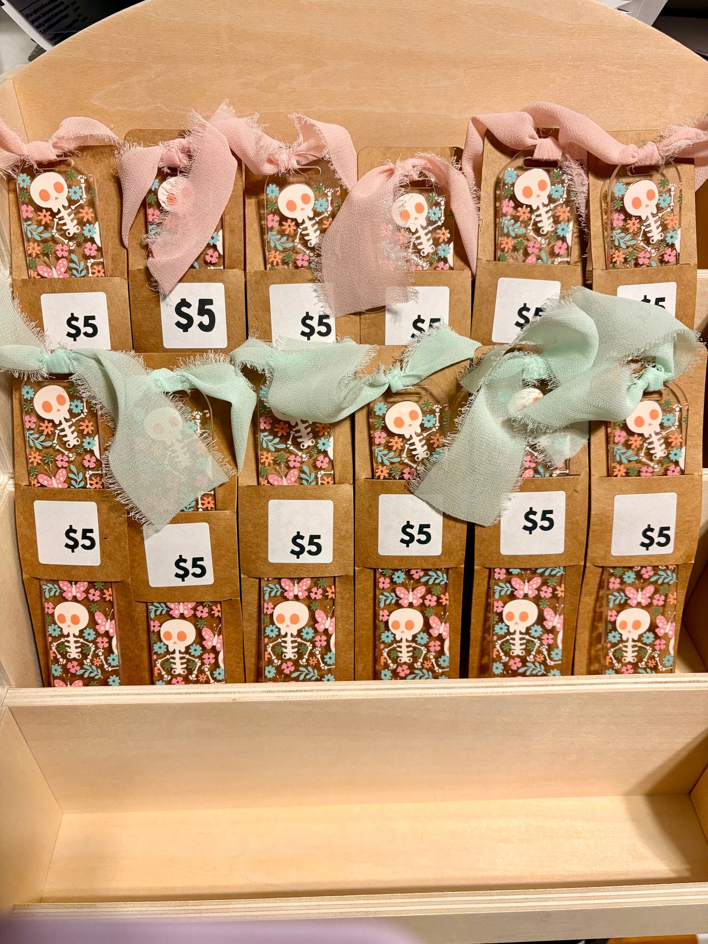 Spring Flowers & Skeletons Bookmark