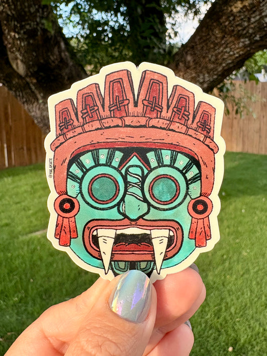 Tlaloc Head Vinyl Sticker