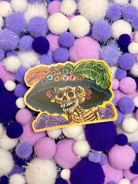 Colorful Catrina Vinyl Sticker