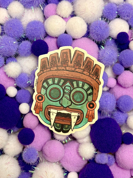 Tlaloc Head Vinyl Sticker