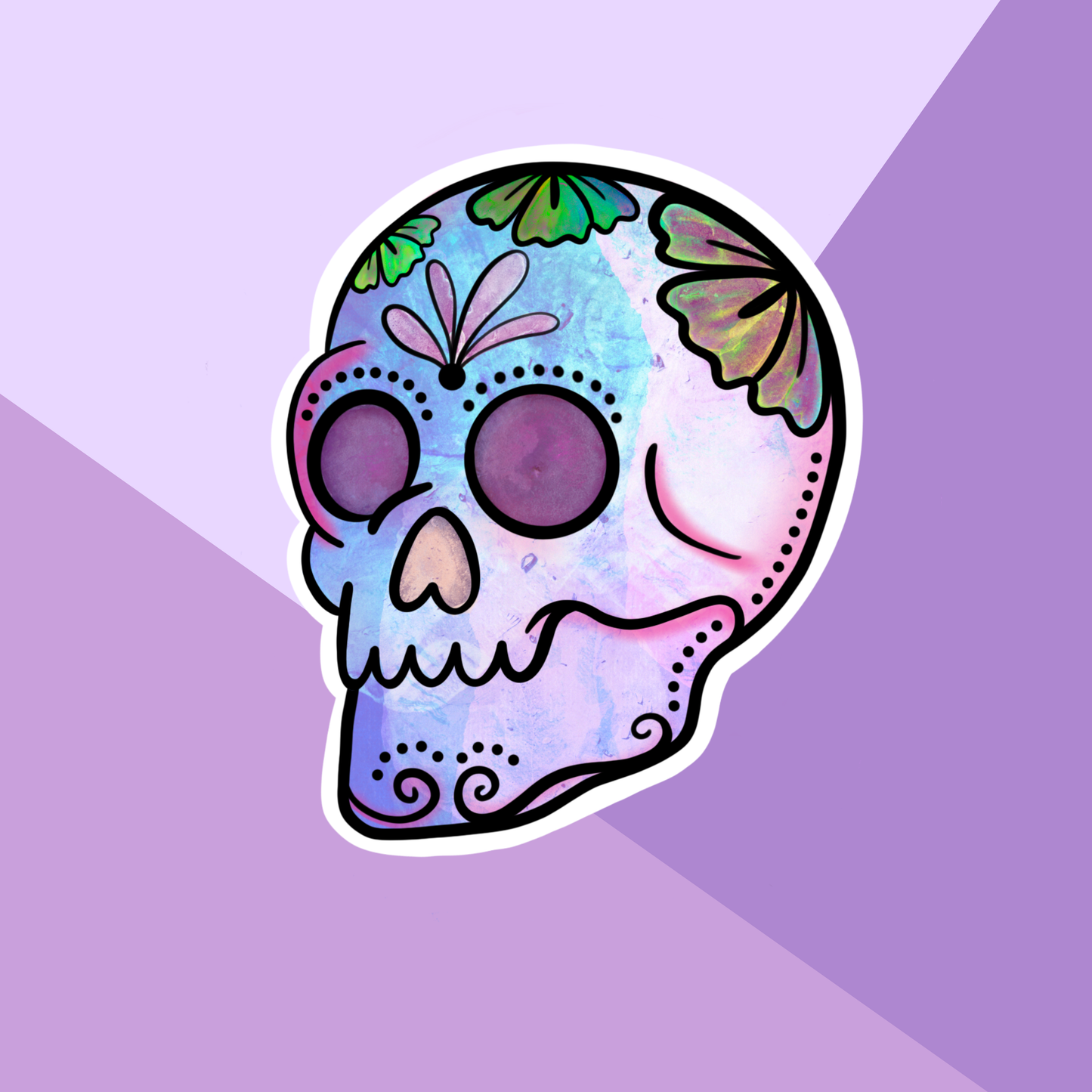 Purple Sugar Skull | Vinyl Sticker