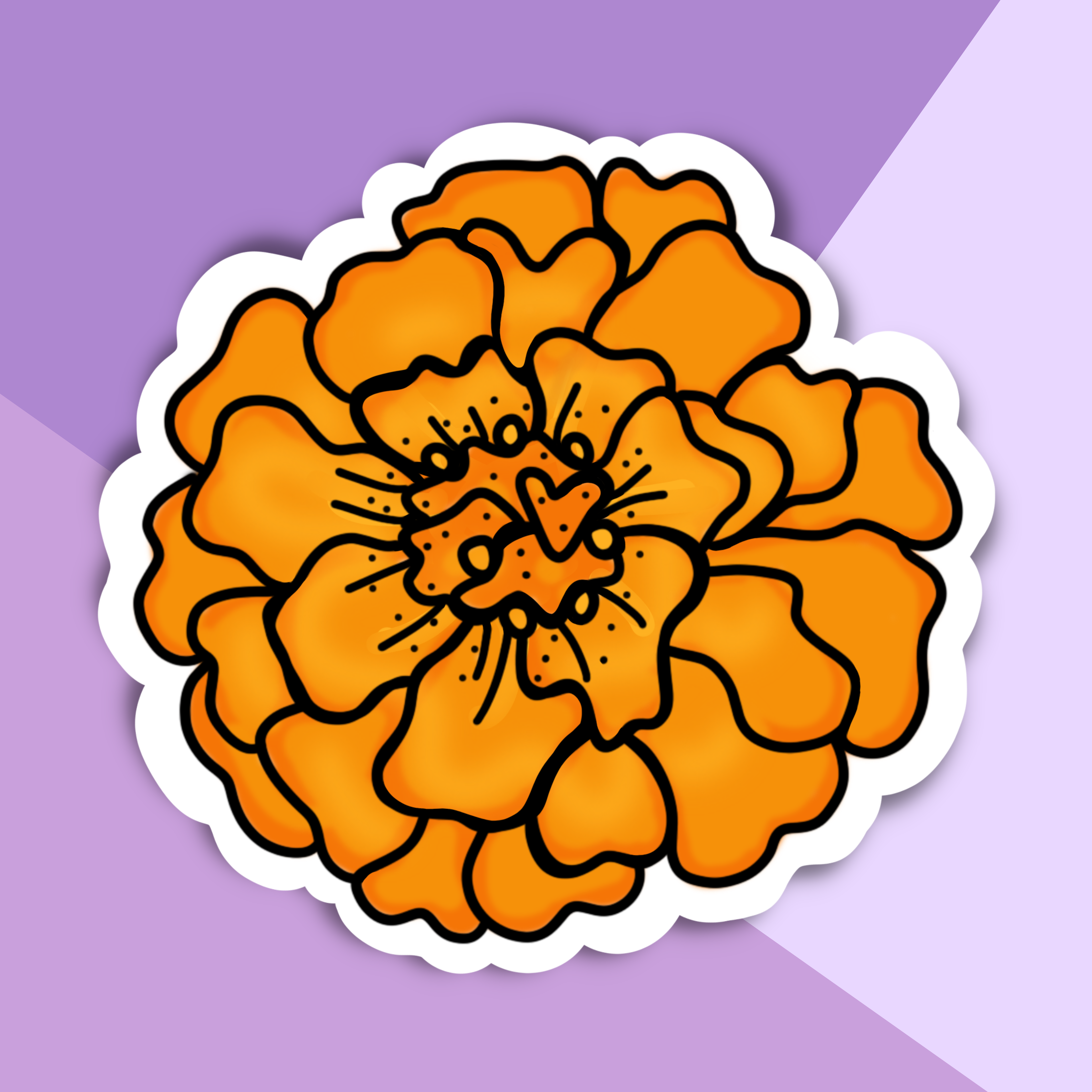 Marigold Flower Sticker Sheet — Studio Chamisa