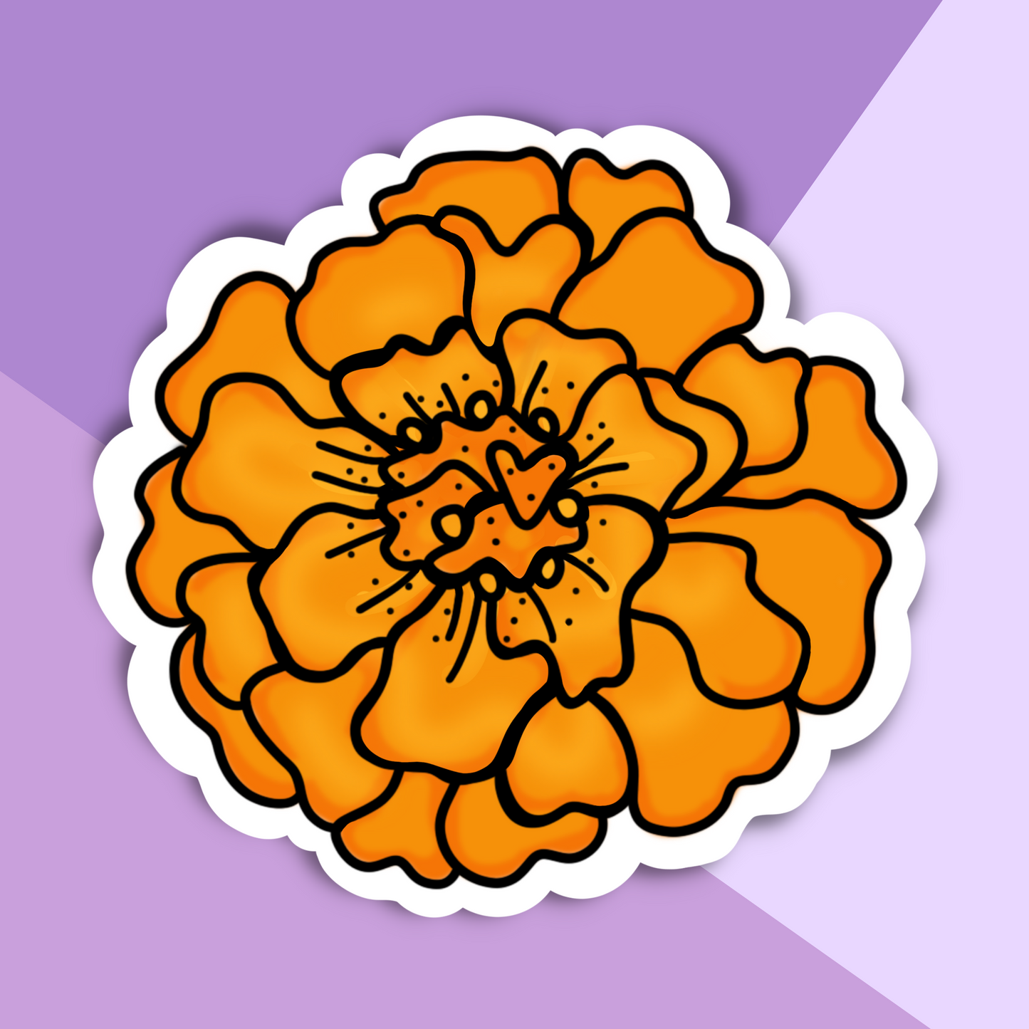 Mexican Marigold Glossy Sticker