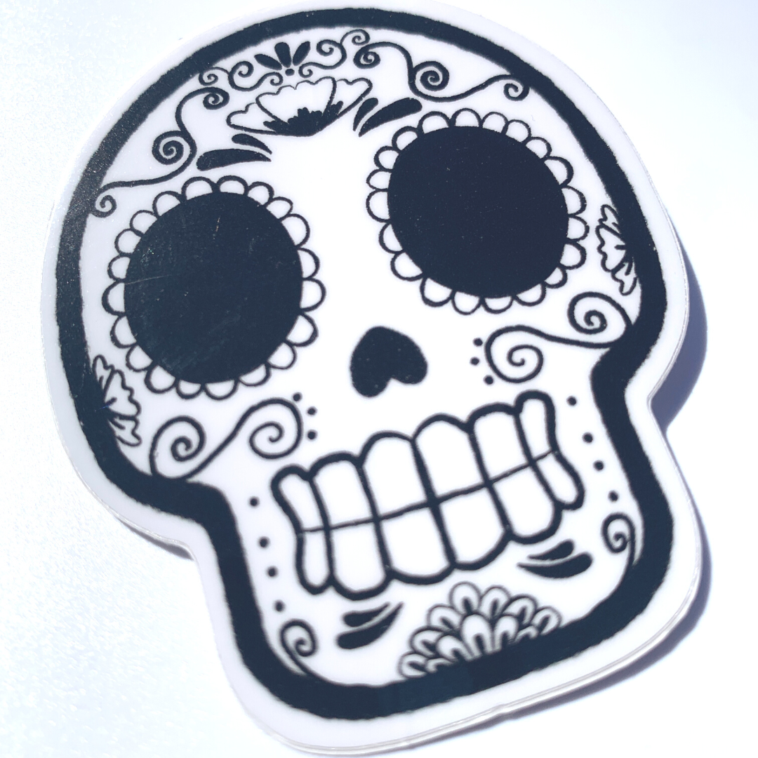 Calavera: Black & White Sugar Skull Sticker