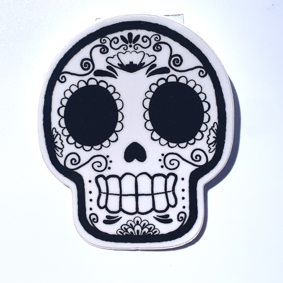 Calavera: Black & White Sugar Skull Sticker