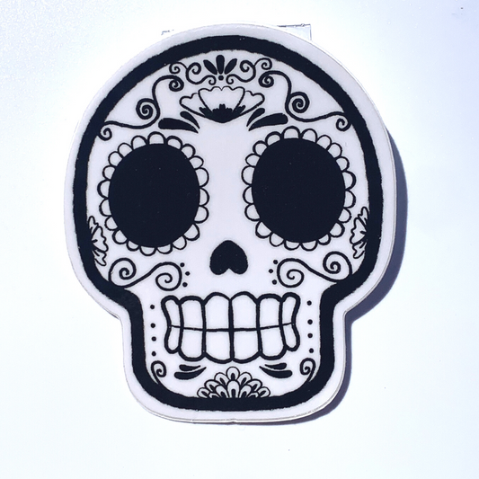 Calavera: Black & White Sugar Skull Sticker