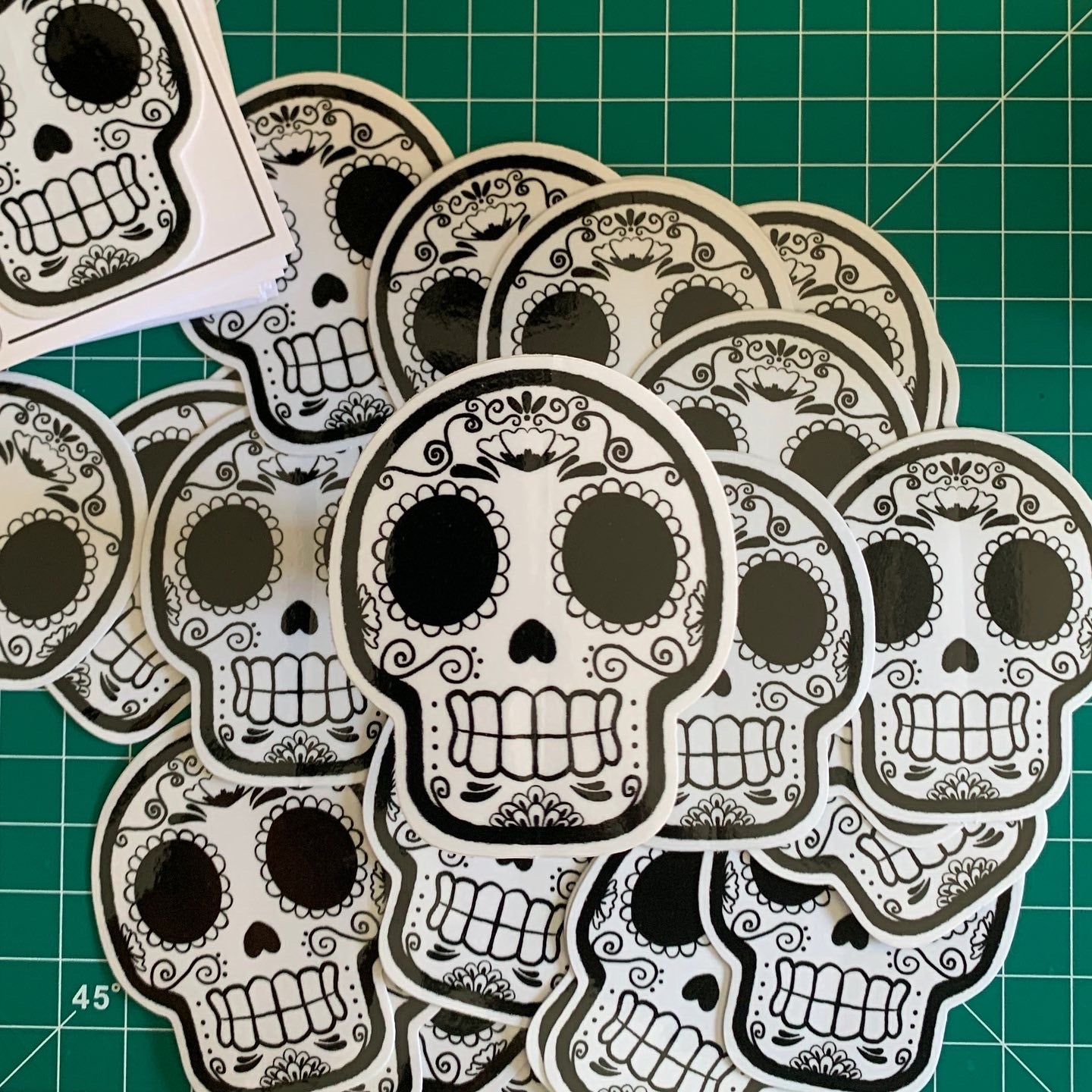 Calavera: Black & White Sugar Skull Sticker