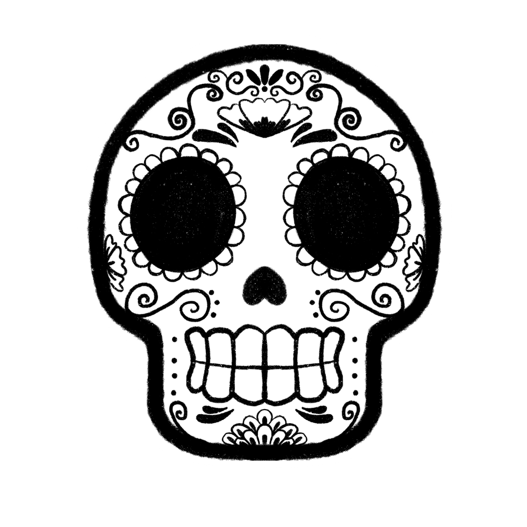 Calavera: Black & White Sugar Skull Sticker