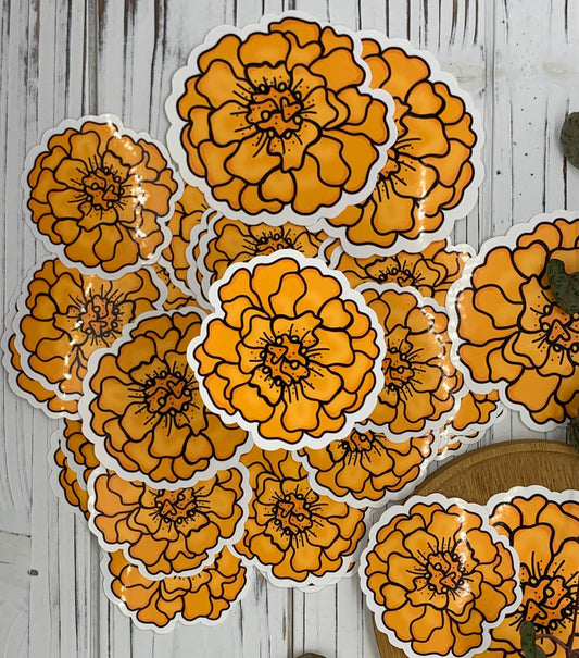 Mexican Marigold Glossy Sticker