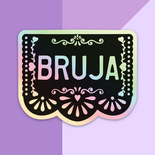 Bruja Papel Picado Holographic Sticker