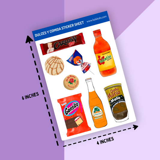 Dulces y Comida Matte Vinyl Sticker Sheet