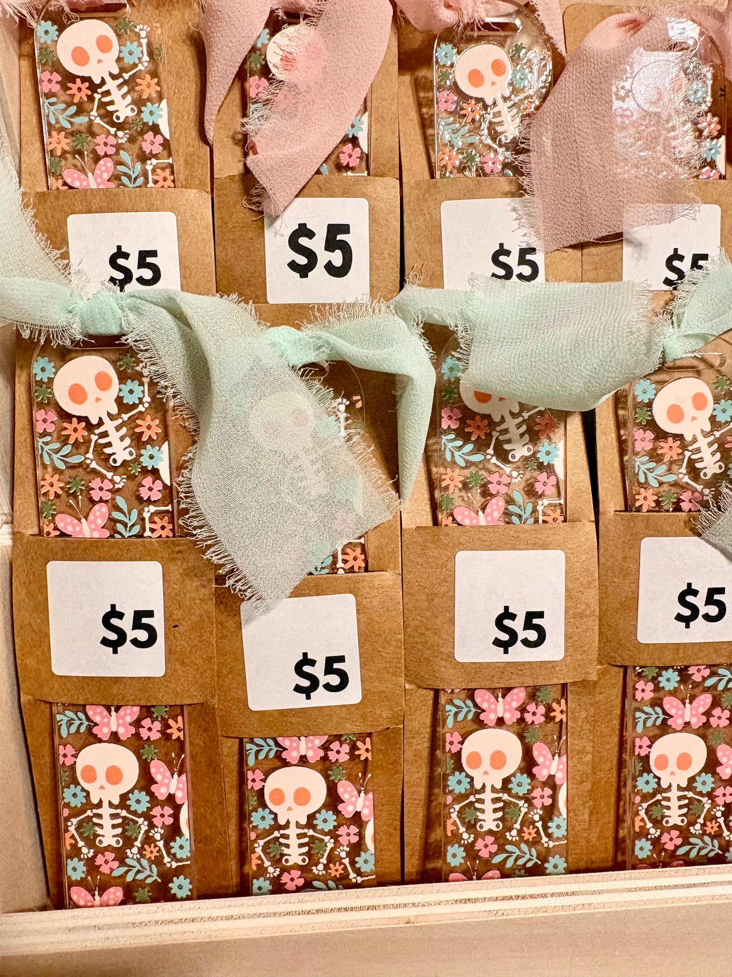 Spring Flowers & Skeletons Bookmark