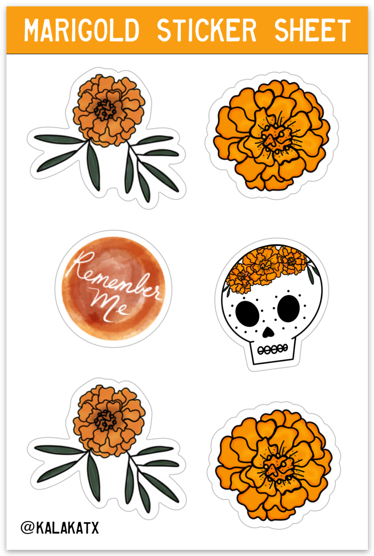 Marigold Matte Vinyl Sticker Sheet