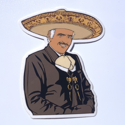 Vicente Fernandez Glossy Vinyl Sticker | Handmade Sticker for water bottles, laptops & planners | Kalaka Tx