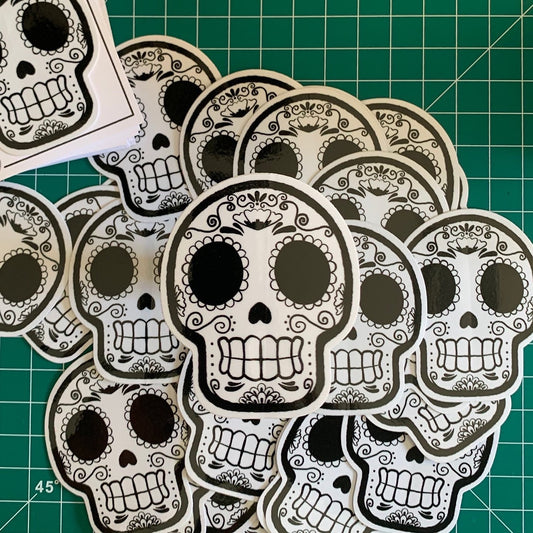 Calavera: Black & White Sugar Skull Sticker