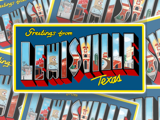 Lewisville Postcard Sticker